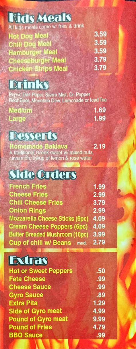 Menu At Super Gyros Restaurant Normal 115 Susan Dr A