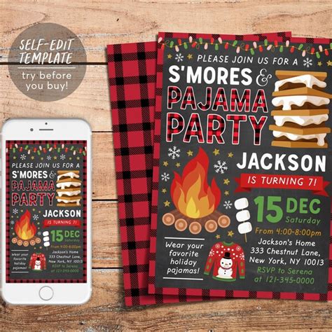 Camping Party Invitation Etsy