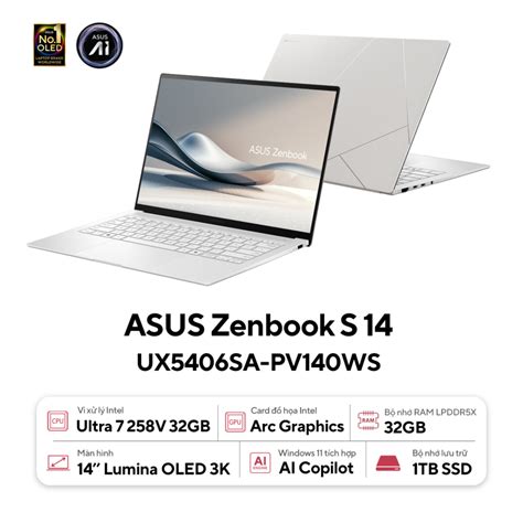 Laptop Asus Zenbook S Oled Ux Sa Pv Ws Ch Nh H Ng Gearvn