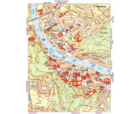 Maps of Salzburg | Collection of maps of Salzburg city | Salzburg | Austria | Europe | Mapsland ...