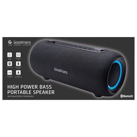 Goodmans Portable High Power Bass Speaker Electricals B M