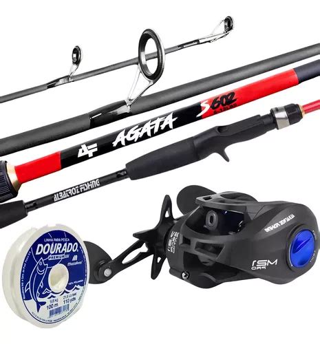 Kit Pesca Vara Agata M E Carretilha M Pro Esq E Linha