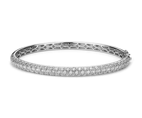 Radiance Pavé Diamond Bangle Bracelet In 18k White Gold 2 Ct Tw