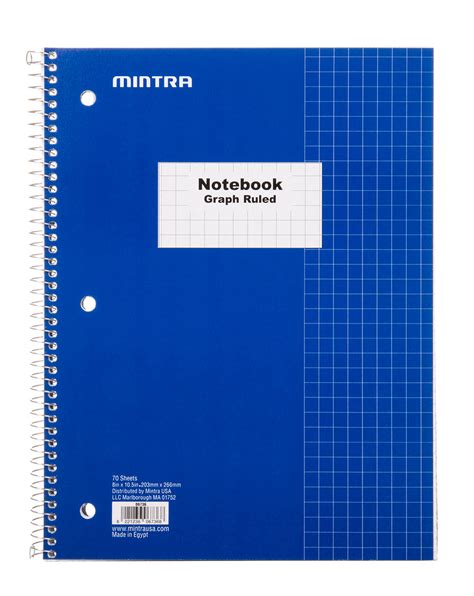 Spiral Notebook Graph Ruled 70 Count 4 Pack — Mintra Usa