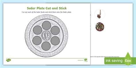 Eyfs Seder Plate Cut And Stick Activity Teacher Made Worksheets Library