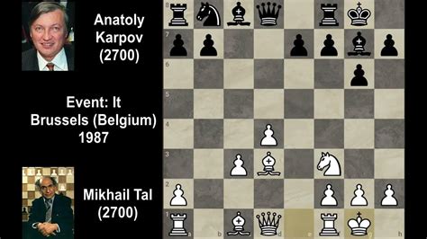 Mikhail Tal Vs Anatoly Karpov It 1987 Youtube