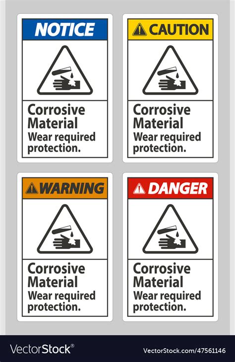 Corrosive materialswear required protection Vector Image