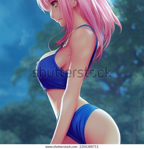Brazilian Anime Girl Wearing Bikini Stock Illustration 2206388711