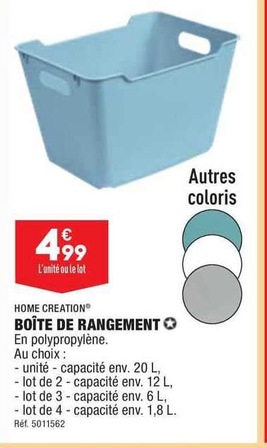 Promo Bo Te De Rangement Home Creation Chez Aldi Icatalogue Fr