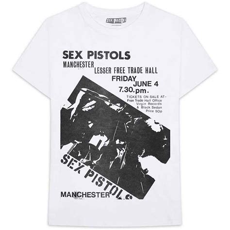 The Sex Pistols Unisex T Shirt Manchester Flyer White Wholesale