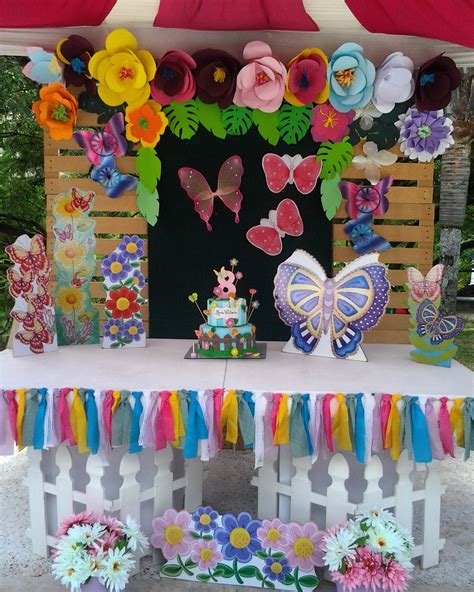 Pkelandia Decoración Temática De Mariposas Y Flores Cumpleaños Ee