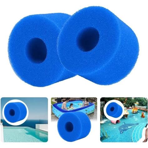 Lot de 2 cartouches de filtre en mousse réutilisables pour piscine type