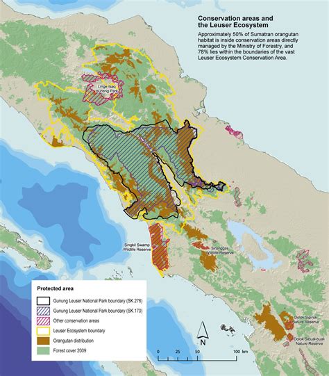 Map Of The Leuser Ecosystem And Conservation Areas Northern Sumatra