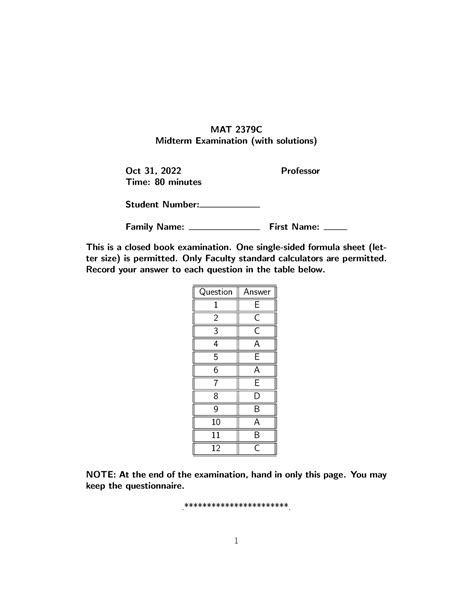 C Midterm Solution Mat C Midterm Examination With Solutions