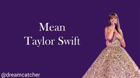 Mean Taylor Swift Lyrics Youtube