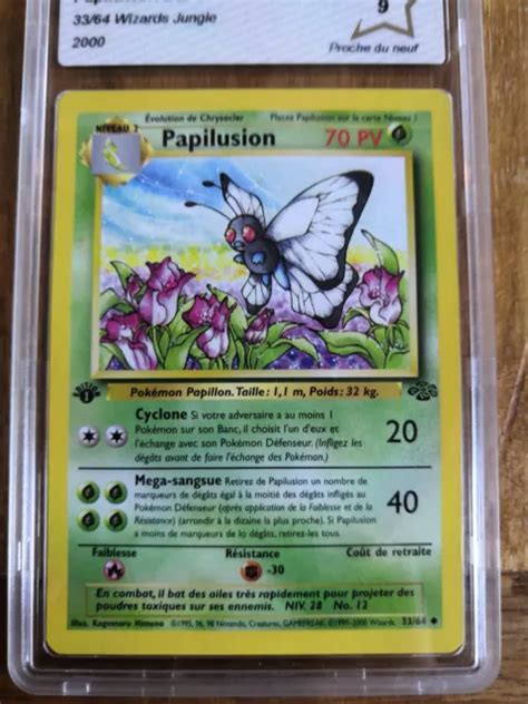 CARTE POKÉMON PAPILUSION 1ère édition Wizards Jungle 33 64 PCA 9