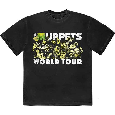 Disney The Muppets World Tour T Shirt Black New