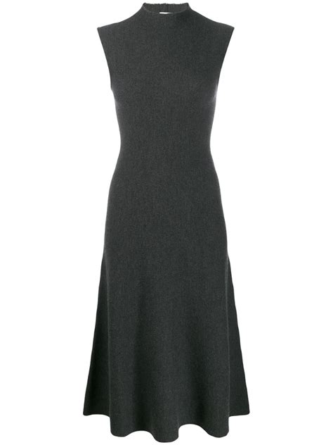 Mrz Wool Midi Dress In Grey | ModeSens