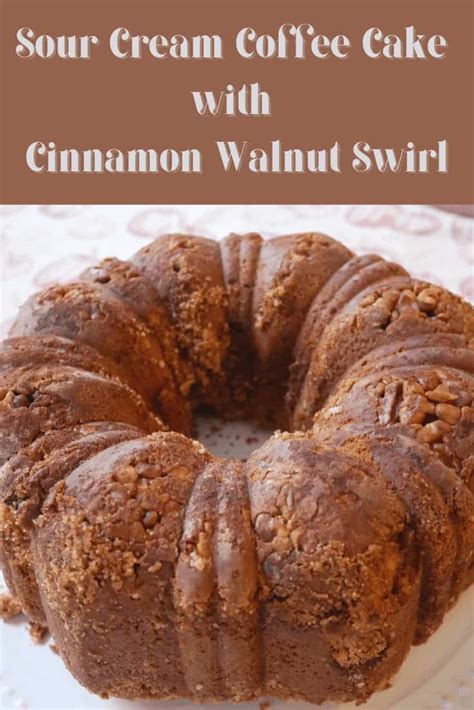 Sour Cream Coffee Cake With Cinnamon Walnut Swirl