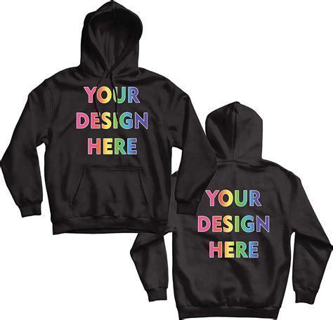 Design Your Own Custom 2 Sided Front And Back Printed Hoodie Add Image Text Photo Uk