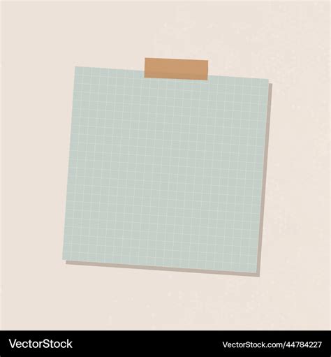 Sage Green Grid Notepaper Journal Sticker Vector Image