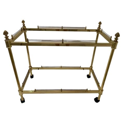 Glam Hollywood Regency Italian Brass And Glass Bar Cart For Sale At 1stdibs