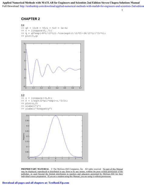 Applied Numerical Methods with MATLAB for Engineers and Scientists 2nd Edition Steven Chapra ...