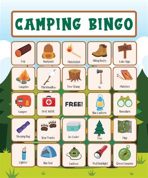 6 Best Images Of Camping Bingo Card Free Printables Printable Camping