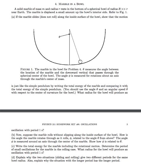 Solved A Solid Marble Of Mass M And Radius R Rests In The Chegg