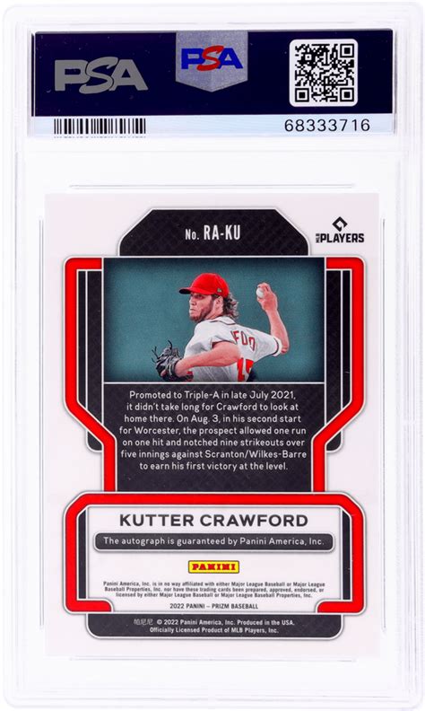 2022 Panini Prizm Kutter Crawford Rookie Auto 73 PSA 10 Rookie RC EBay