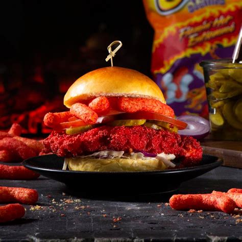 Flamin Hot Spicy Fried Chicken Burgers