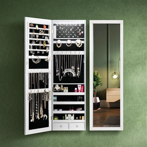 Levede Led Lights Jewelry Cabinet Armoire Lockable Jewelry Storage