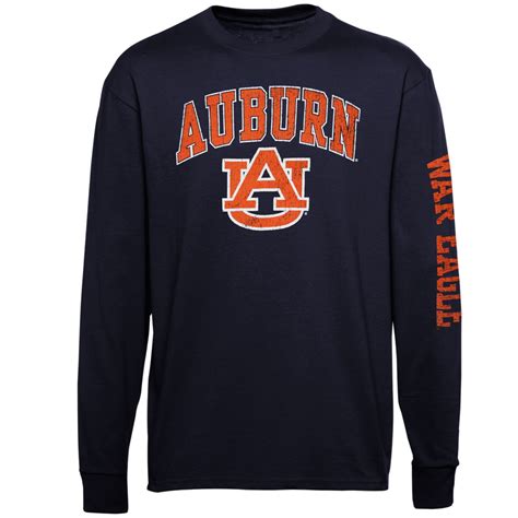 Auburn Tigers Youth Navy Blue Distressed Arch And Logo Long Sleeve T Shirt