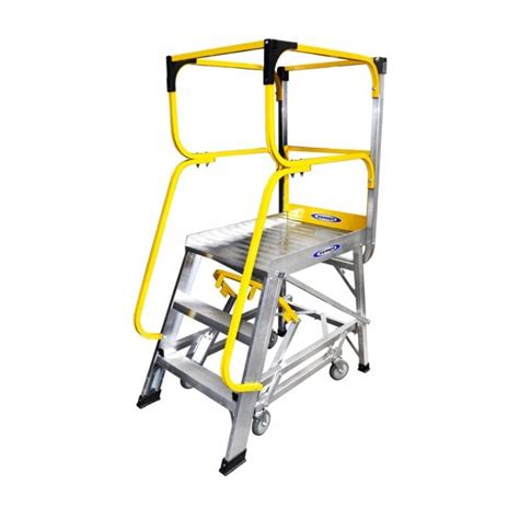 Platform Step Ladder With Wheels And Hand Rails Parrs