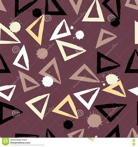 Cute Vector Geometric Seamless Pattern Brush Strokes Triangles