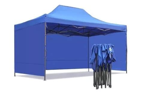 Toldo Carpa Gazebo Azul X Mts Impermeable Con Paredes Env O Gratis