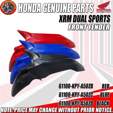 Xrm Dual Sports Motard Dsx Front Fender Hpi Genuine Kpy