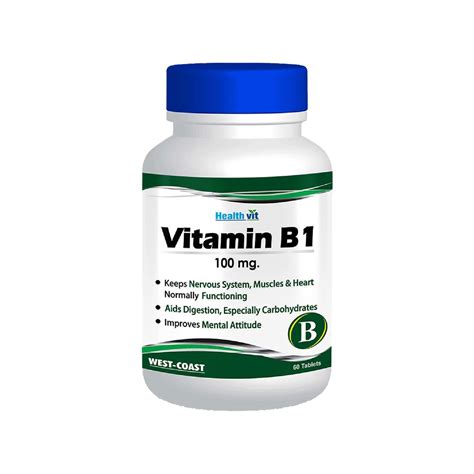 Buy Healthvit Vitamin B1 Thia Min 100mg Multivitamin Tablets Bottle Of