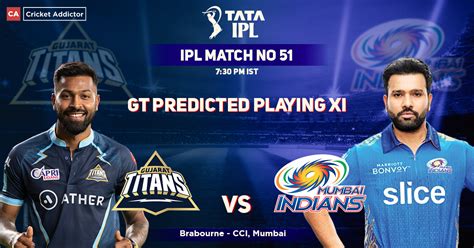 Gt Vs Mi Gujarat Titans Predicted Playing Xi Against Mumbai Indians