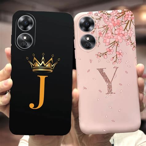 For Oppo A17 Case Cph2477 Luxury Couple Letters Cover For Oppo A17 A 17