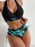 Sexy Bananenblattdruck Hochhaus Dreieck Bikini Zwei St Ck Strandsommer