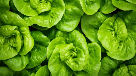 Vibrant Green Background Texture Of Fresh Lettuce Leaves Lettuce Leaf