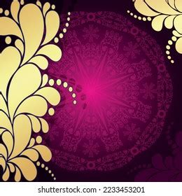 Vintage Gold Dark Purple Frame Mandala Stock Vector (Royalty Free ...