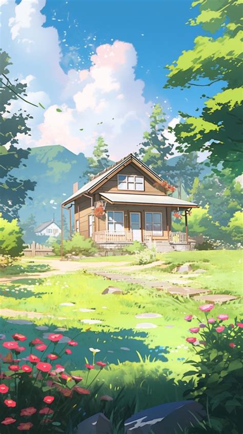 Anime Village House Nature Landscape Aesthetic 99 Wallpaper Images