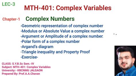 Complex Numbers Modulus Argument Or Amplitude Polar Form Triangle Inequality Of Complex