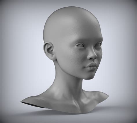 Stl File 9 Female Head 3d Model Bjd Doll Art Low Poly 3d Model ♀️・3d