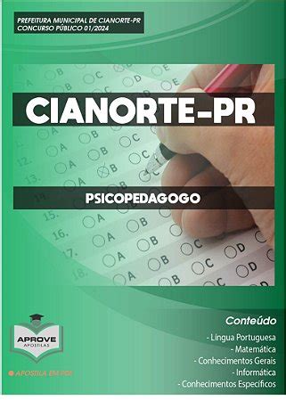 Apostila Cianorte Psicopedagogo Aprove Apostilas