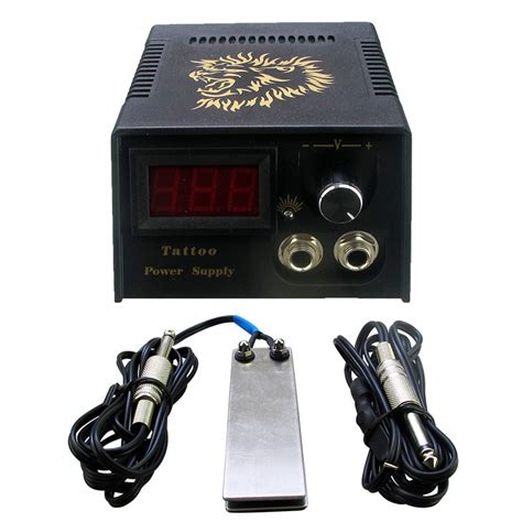 Lcd Digital Tattoo Power Supply With Foot Pedal And Clip Cord Kit P