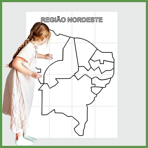 Mapa Gigante da Região Nordeste do Brasil para Imprimir Montar e