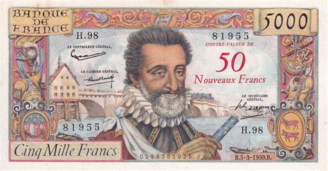 Billet France Nf Sur Francs Henri Iv S Rie H